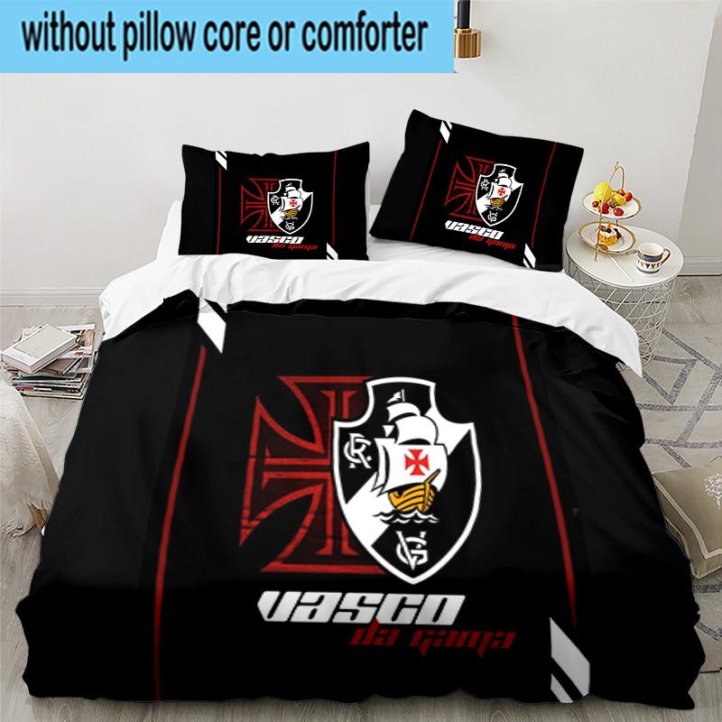 3PCS Vasco Da Gama Crest Design Printed Bedding Set, Includes A Duvet Cover and Two Pillowcases for Bedroom, Suitable for All Seasons