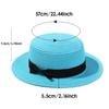 Summer Bowknot Visors Flat Brim Panama Sun Hat Straw Cap Beach Hat