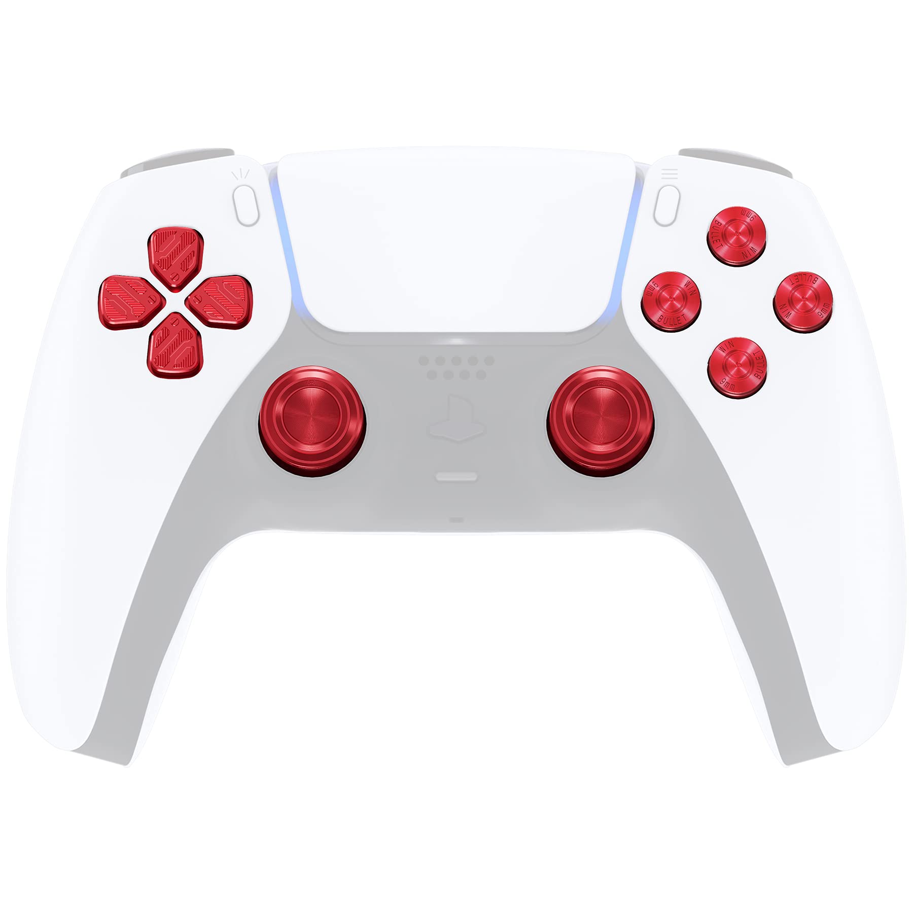 

eXtremeRate Metal Thumbstick ABXY Button Compatible with PS5 Custom Replacement Aluminum Analog Thumbstick Action Button Directional Button Compatible