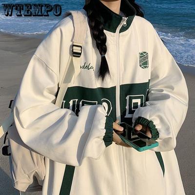 High Street Jacket Women Vintage Hong Kong Style Couple Jacket Tops Spring Design Sense Niche Baseball Jersey