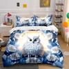 Owl Design Decorative Set Soft Skin-Friendly Bedding Set Includes 1 Duvet Cover And 2 Pillowcase Gift