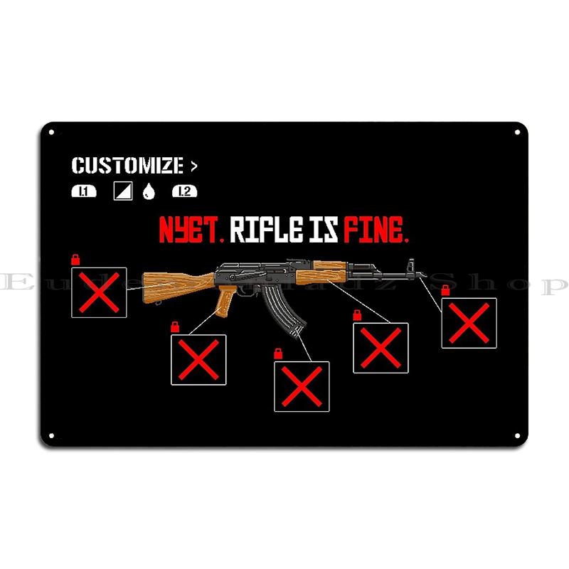 Soviet Kalashnikov Ak-47 Metal Signs Club Party Mural Wall Decor Vintage Ussr Weapon Retro Cccp Tin sign Posters