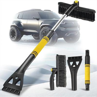 3 in 1 Abnehmbare Auto Schneeschaufel Eiskratzer Auto Schneeschieber und Bürste Ausziehbar mit Schaumstoffgriff Perfekt zum Enteisen im Winter