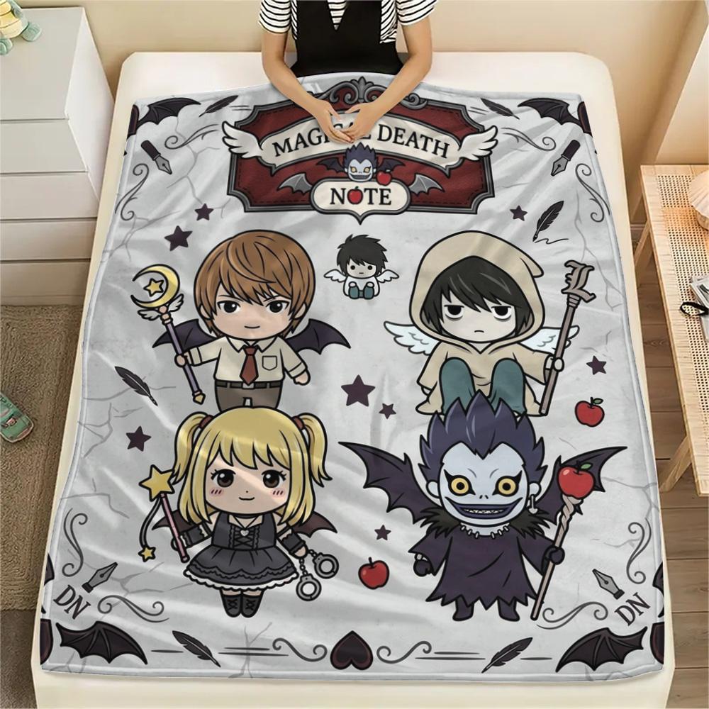 1PC Death Note Patterned Flannel Blanket Suitable For All Seasons For Home Decor Warmth And Comfort Gifts Holiday Present