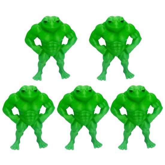 1/2/3/4/5Pcs 3D Printed Muscle Frog Statue PLA Green Frog Figurine Home Office Desktop Decoration Ornament Fitness Enthusiasts Gift