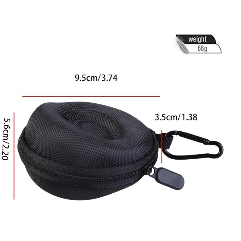 Portable EVA Watch Box with Zipper and Carabiner Black Single Watch for Case for Outdoor Activities Sports Skiing Climbi