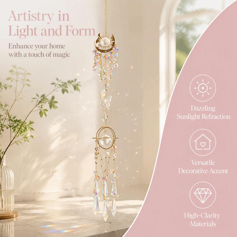 Handmade Crystal Sun Catcher Rainbow Prism Rainbow Prism Window Hanging Sun Moon Pendant Women