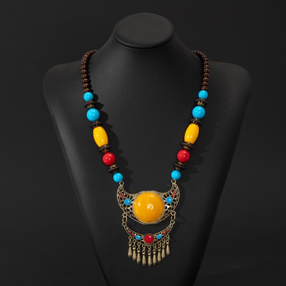 Women Head Chain Ethnic Style Forehead Chain Eyebrow Pendant Beads Tassels Headbands  Party