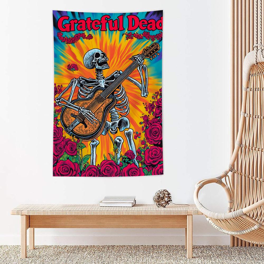 Rock Band GGrateful Dead Tapestry Microfiber Wall Hanging For Bedroom Living Room Decor Outdoor Festival Garden Bar Background
