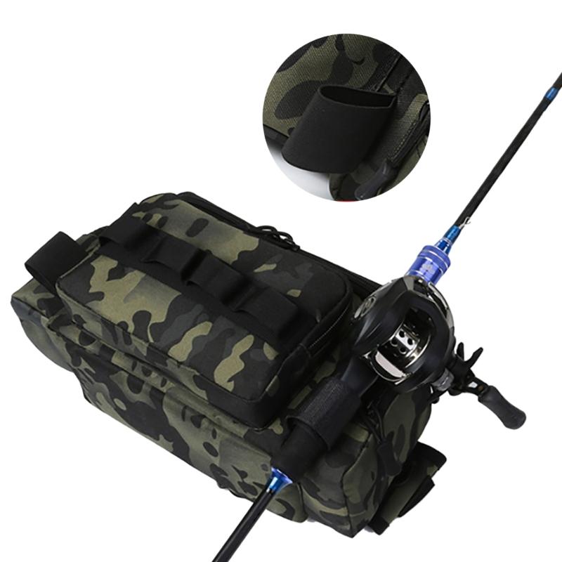Fishing Gear Organizers Large Capacity Oxford Cloth Fishing Tackle Bag Multipockets Lures Gear Storage Shoulder Bag