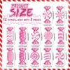 Pink Christmas Decor, Candy-Themed Ornaments, Pink and White Candy, Wooden Tree Decor, Hanging Decorations, Party Gift