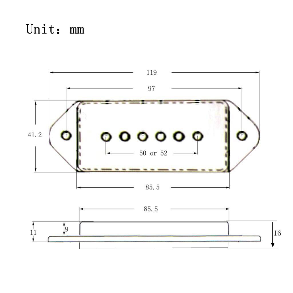 P90 Dog Ear Style Single Coil Pickups Guitar Pickups (Neck  Bridge) For Epi Lp Electric Guitar Silveryellowbk 5052Mm