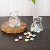 Bear-Shaped Candy Box Large Capacity Clear Plastic Storage Container Reusable Decorative Candy Storage Jar