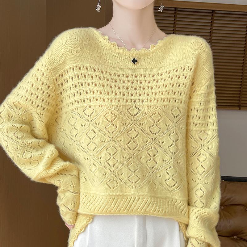 Women's Cashmere Sweater Qinghe Cashmere 30% Cashmere 70% Wool Autumn and Winter Cashmere Pullover Hand-woven Soft and Warm