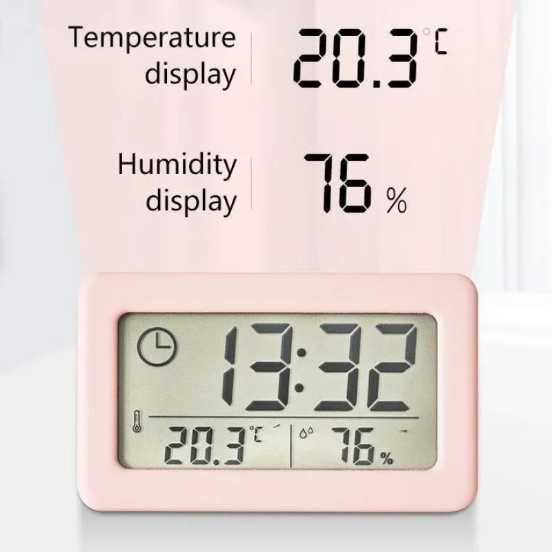 Large LCD Screen Electronic Clock Thermometer Hygrometer Ultra-thin Multifunction Temperature Humidity Monitor Digital Clock Gw