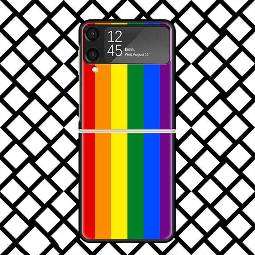 LGBT Rainbow Gay Lesbian Phone Case For Samsung Z Flip 7 6 5 4 3 Galaxy ZFLIP7 ZFlip6 5G Flip5 Flip4 Flip3 5g Black Hard Cover