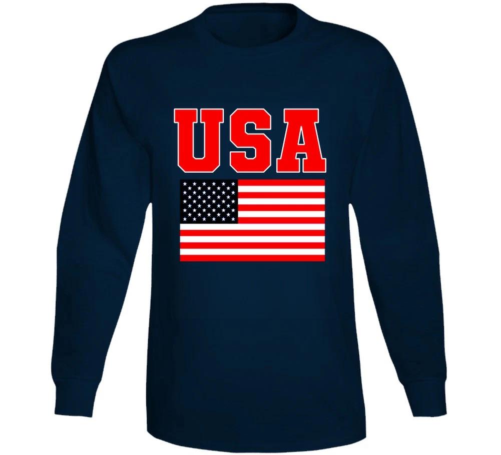 Usa Patriotic American Flag Stars And Stripes Gift United States Of America Long L