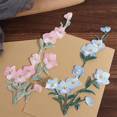 Plum Blossom Clothing Applique Iron On Clothes Patches Flower Embroidered Patches  Sewing