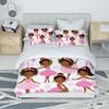 Ballettmädchen Rosa Niedlich Ballettmädchen Schleife Bettlaken-Set, Mädchen Kinder, Atmungsaktive und Weiche Mikrofaser Bettbezug mit Kissenbezug