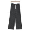 Retro style jacquard plaid pants fashionable and simple drawstring elastic waist casual pants women's versatile high waist drape straight pants