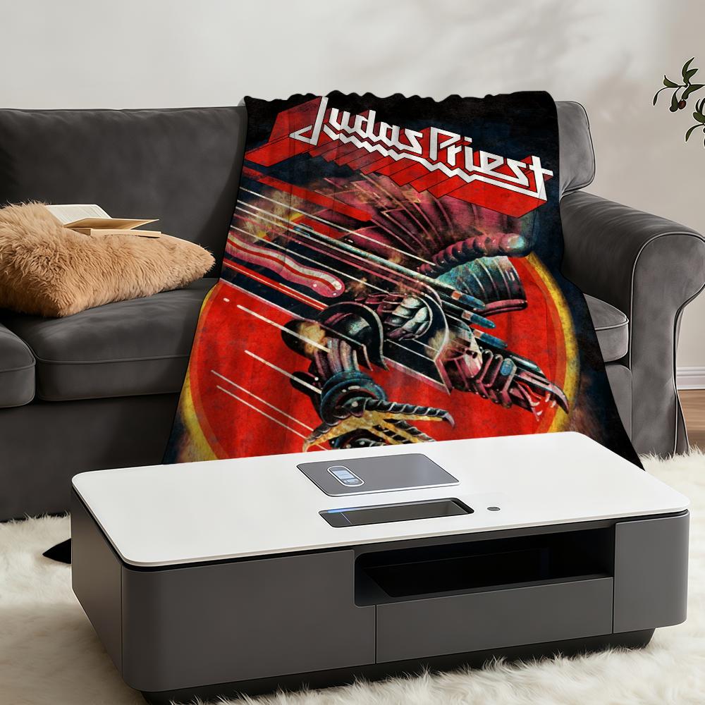 Blanket Throw Super Band Cosy Plush Living Room Sofa Rock Couch P-PriestS-ES Childish Birthday J-Judas-ES Gifts