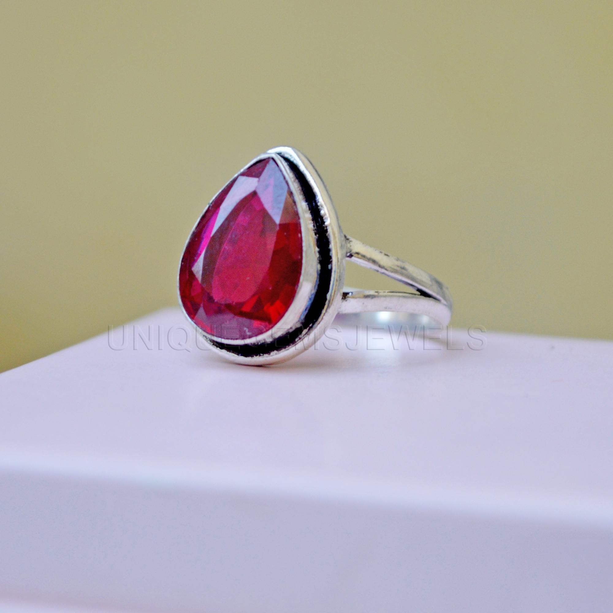 

Raw Pear Pink Rubellite Quartz 925 Sterling Silver Ring Jewelry, Handmade Pink Rubellite Wedding Gift Jewelry 10 срібний