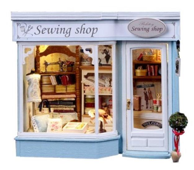 

Dollhouse DIY Kit Set Miniature European Travel Diary Dressmaking Shop PT-ETJ02