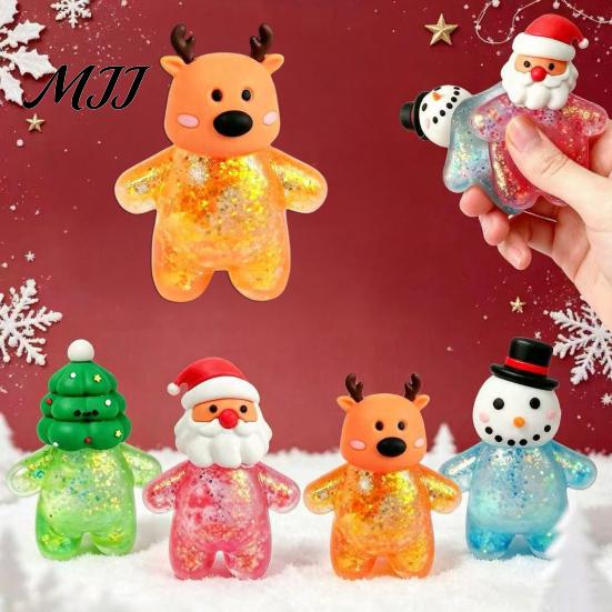Birthday Gifts for Boys Girls Christmas Santa Snowman Squeeze Stress Ball, Slow Rising Soft TPR Stocking Stuffers Fidget Toy Anxiety Relief,