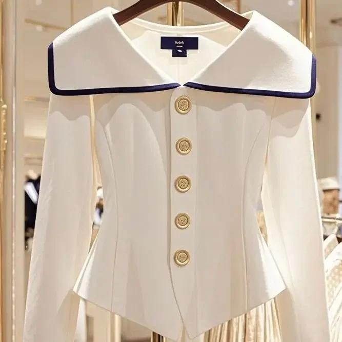 

Зимний белый 2000-е эстетичный элегантный кардиган для женщин с отложным воротником, повседневные топы для женщин с пуговицами, французский ретро-шик XL белый