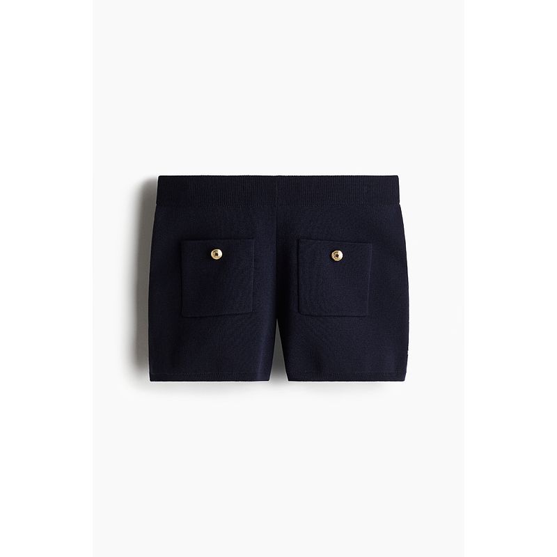 

HM Women s Fall 2025 New Arrival Fashion Fine Knitting Mini Shorts 1264472 Navy blue 155/64(XS)