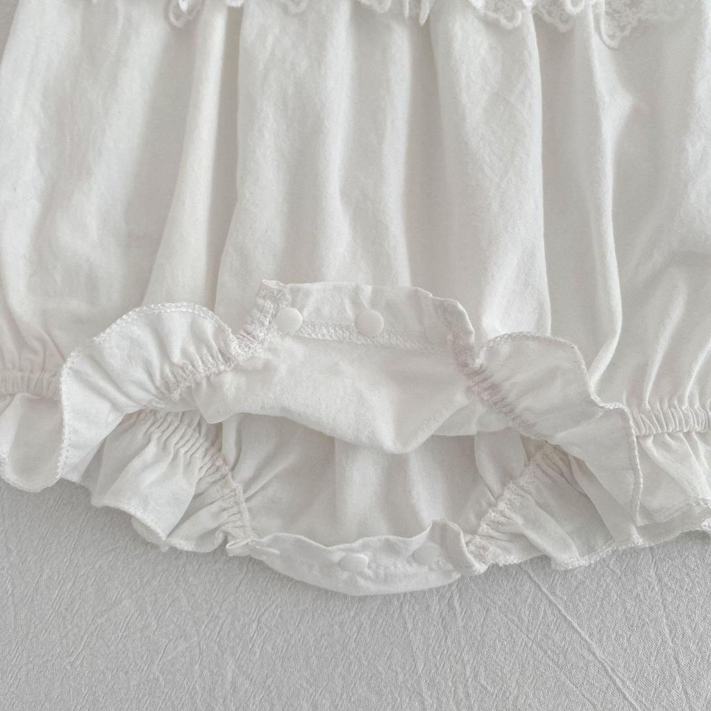 Sommer-Baby-Mädchen-Body & Strampler im koreanischen Stil - Stilvolles Krabbel-Outfit mit Vollmond-Design und Windelschutz für unterwegs