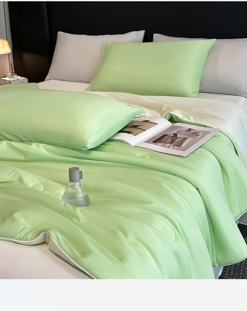 A-class Soybean Fiber Summer Cool Blanket Machine Washable Single Person Cool Feeling Silk Thin Blanket Double Ice Silk Summer Blanket Core