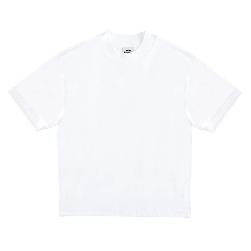 Heavyweight Unisex Solid Color Small Collar Crew Neck Loose Fit T-shirt