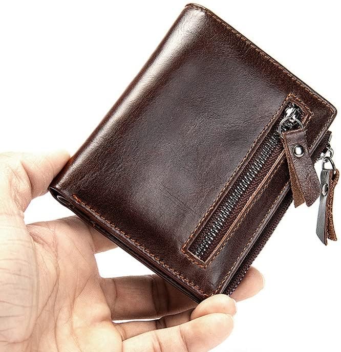 MVA Genuine Leather Mens Wallet Man Zipper Short Coin Purse Brand Male Cowhide Credit&id Wallet Multifunction Small Wallets