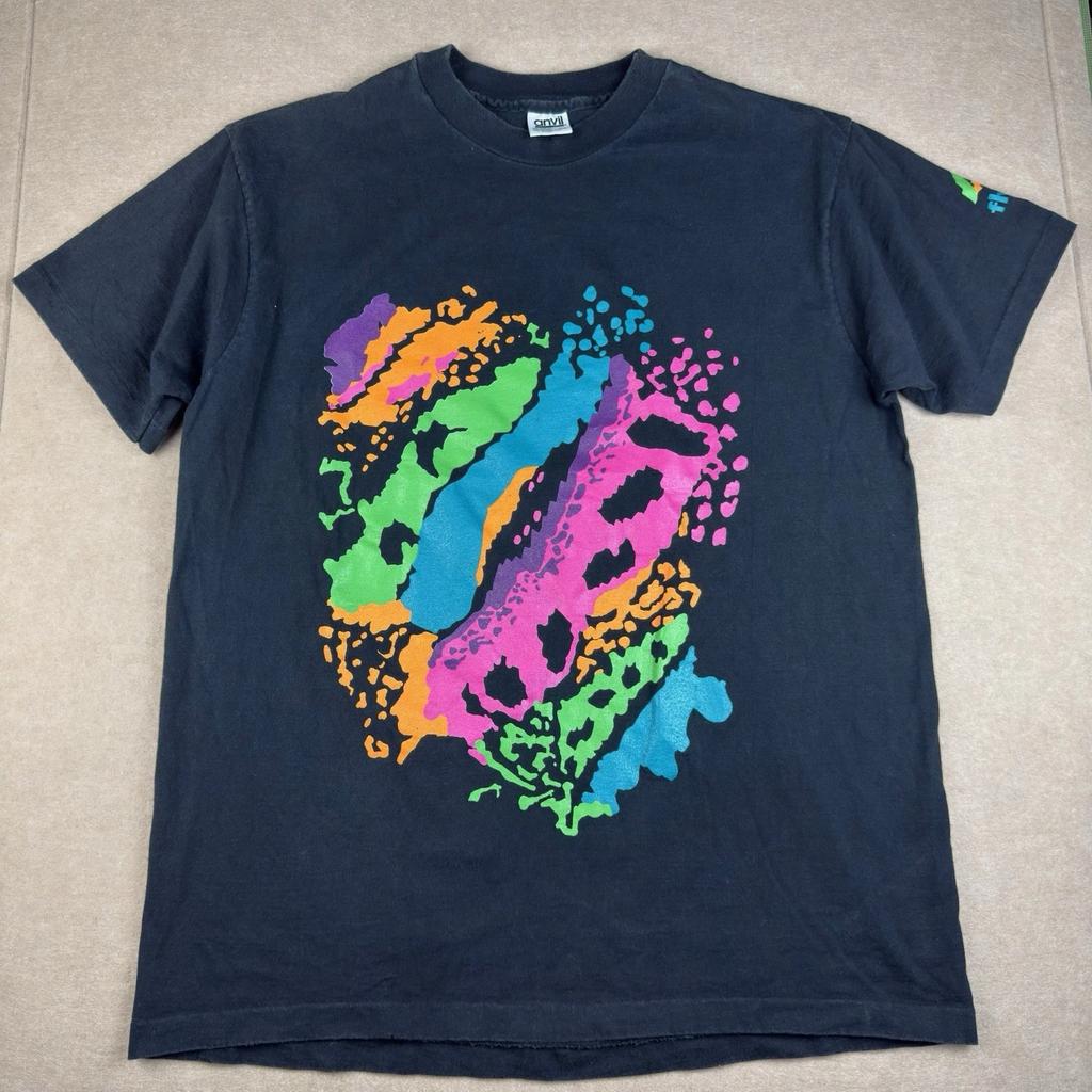 Vintage Promo Shirt Men’s XL Black Flyte Action Wear Abstract Single Stitch USA