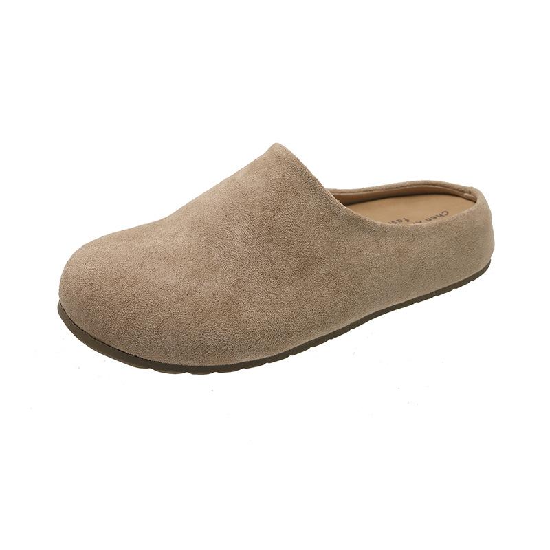 Platform Birkenstock shoes bag head half slippers women's outer wear 2025 spring and autumn new models pregnant women retro ugly Boken half drag