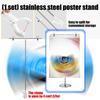 Metal Banners Holder Store Counter Poster Display Stand Signage Stand Adjustable Advertising Signs Stand for Supermark