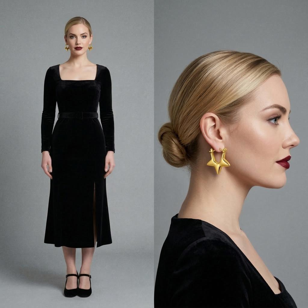 Boucles d'Oreilles en Acier Inoxydable pour Femmes Vintage Luxe Élégant Bijoux en Acier Titane