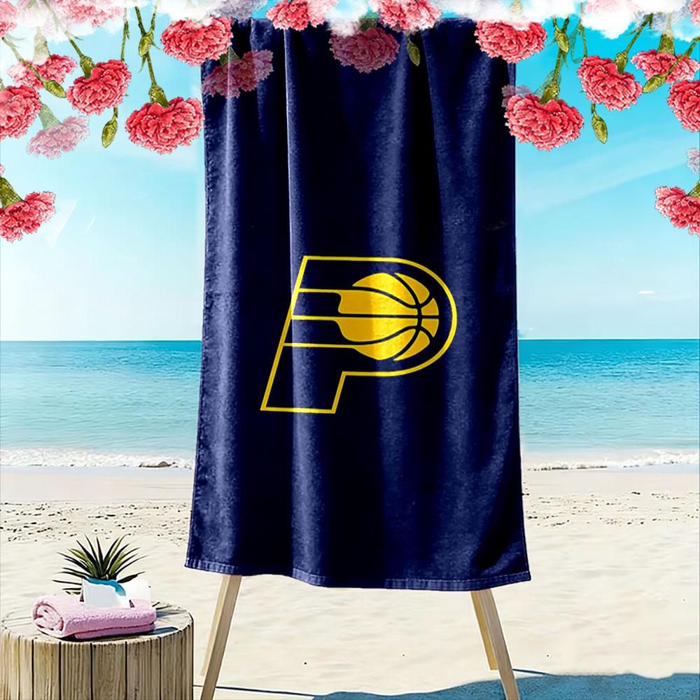 Basketball Logo Navy Towel Beach Towel Quick-drying for Travel Outdoor Sports Jogging Beach and Swimming