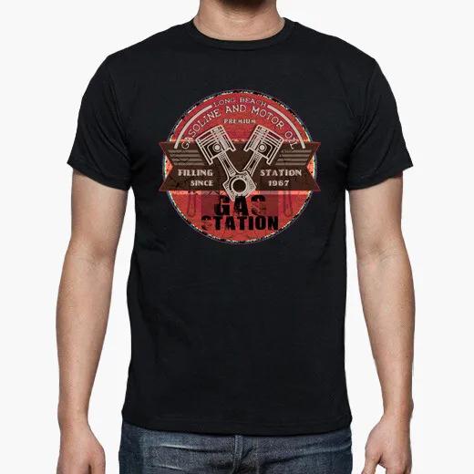 Gasoline and Motor Oil Unique Vintage Gas Station TShirt Summer Cotton ONeck Short Sleeve Mens T Shirt New S3XL