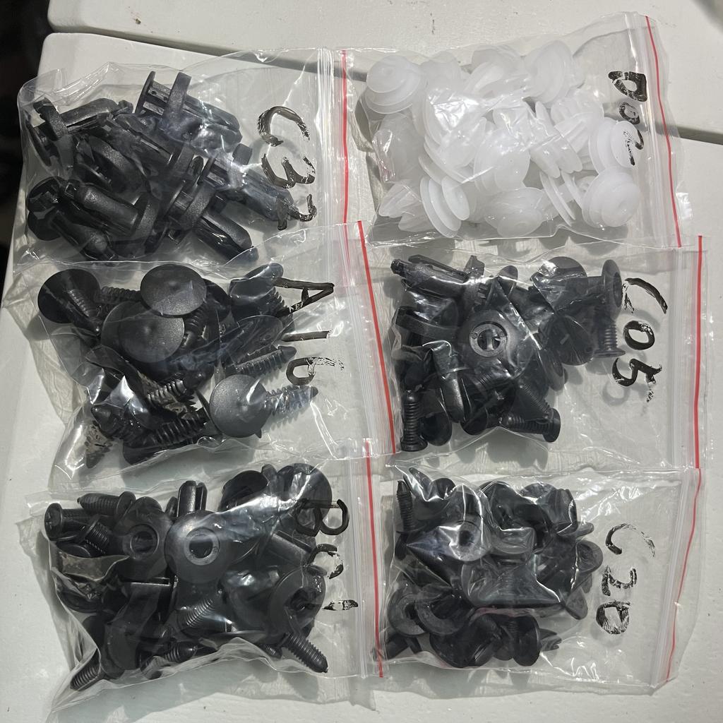 100Pcs Auto Fastener Clips Vehicle Retainer Rivet Door Panel Fender Liner Bumper Fender Trim Plastic Mixed Car Clips