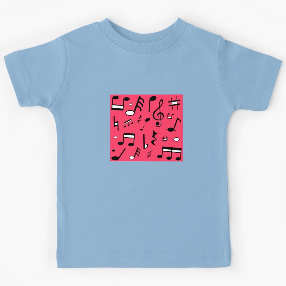 Music Symbols Design against a Red Background Kids T-Shirt 160