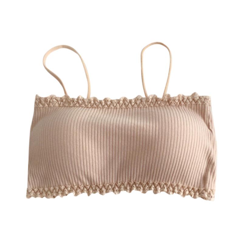 

Женская майка базовая однотонная с подкладкой бралетт камисоль облегающая без рукавов на тонких бретельках топ-труба One Size