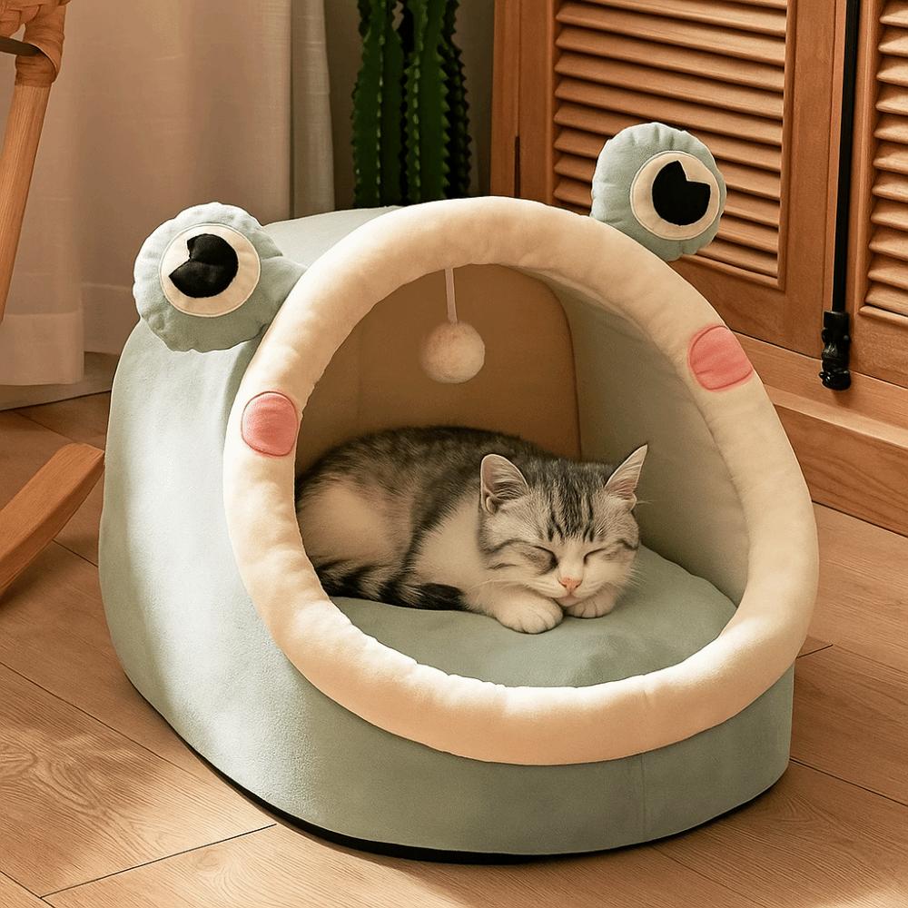 Cartoon Style Pets Sleeping Cave Washable Pet Sleeping Bed Warm Cat Sleep Bed  Kitten