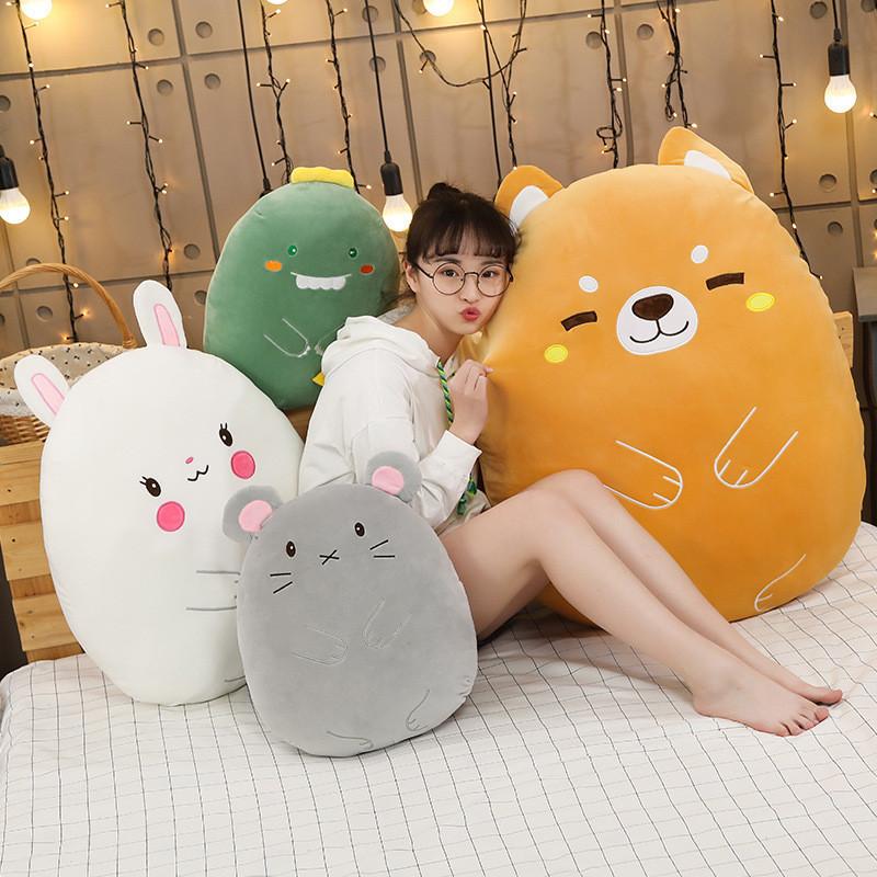 Cute Dinosaur Rabbit Pig Cartoon Animal Plush Toy Pillow For Girls Soft And Cuddly Stuffed Doll