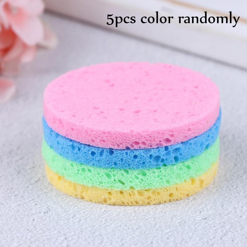 5/10pcs 6cm Face Round Makeup Remover Tool Natural Wood Pulp Sponge Cellulose Compress Cosmetic Puff Facial Washing Sponge