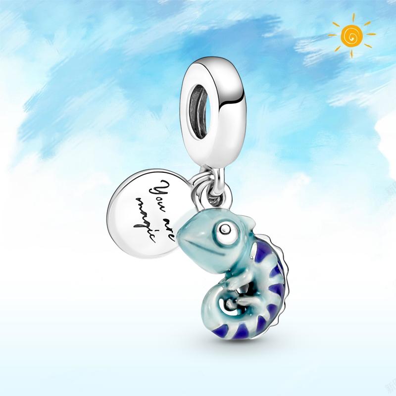 copper Authentic Charm Bead Charms Blue Sea Butterfly Whale CZ Charm Bead Charms Bead Charms Compatible With Authentic Accessories Bracelets Do It You