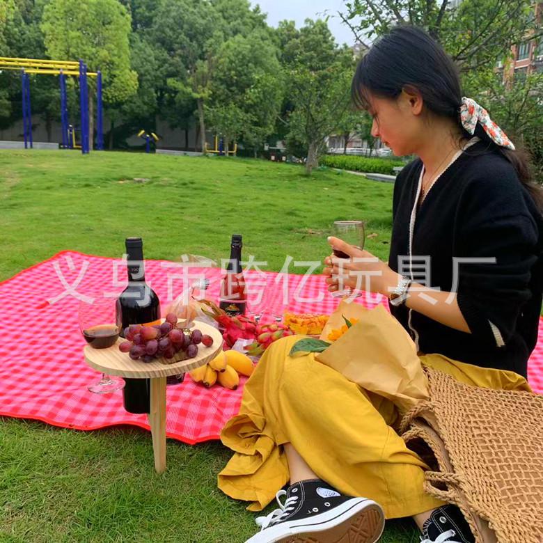 Portabelt Fällbart Utomhus Vinbord & Strandinsatsställ för Picknickar