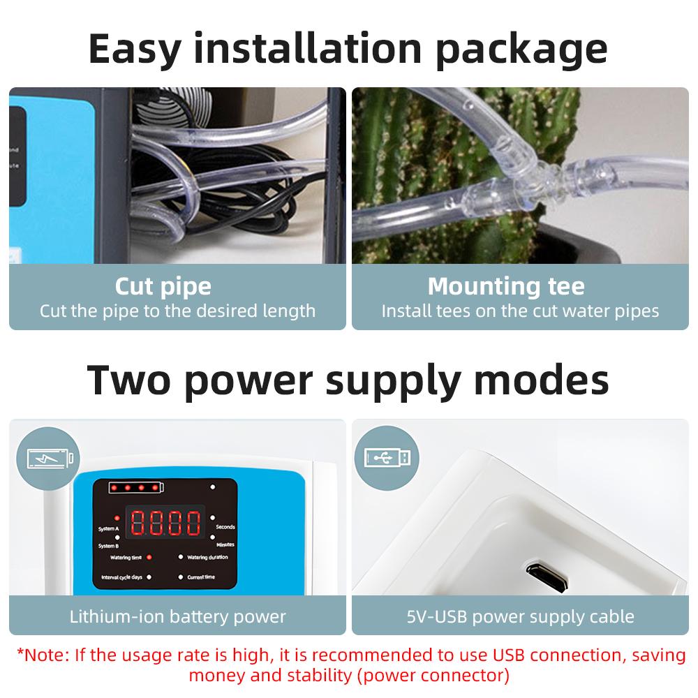 Комплект для автоматического капельного орошения. Питание от USB и питание от солнечной — фото 4