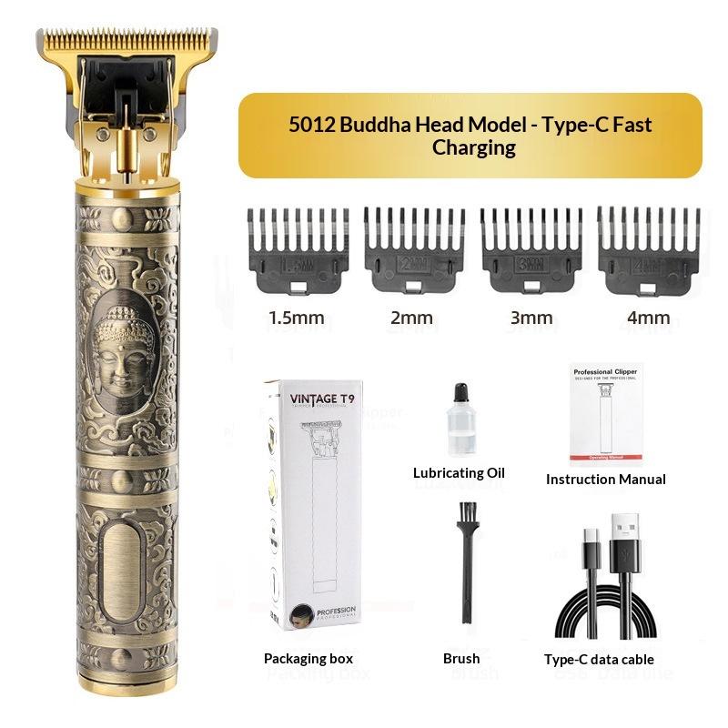 Hair Clipper Digital Display Electric Hair Clipper Professional Carving Oil Head Push Multifunctional Electric Clipper Rechargeable